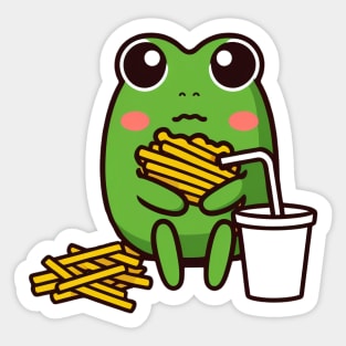 Kawaii Frog Fries Sticker